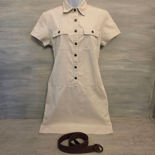 Ralph Lauren Polo Jeans Company 100% Cotton Khaki Shirt Dress w/ Belt Size 4 Good Condition