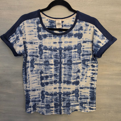 Lucky Brand Knit Blue White Tie Dye Shirt & Pants Pajama Lounge Set Size Small Good Condition
