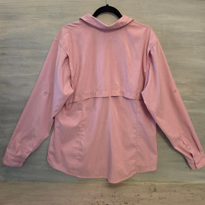 Magellan Outdoors Pink Classic Fit Fish Gear Button Down Shirt Size XXL Good Condition
