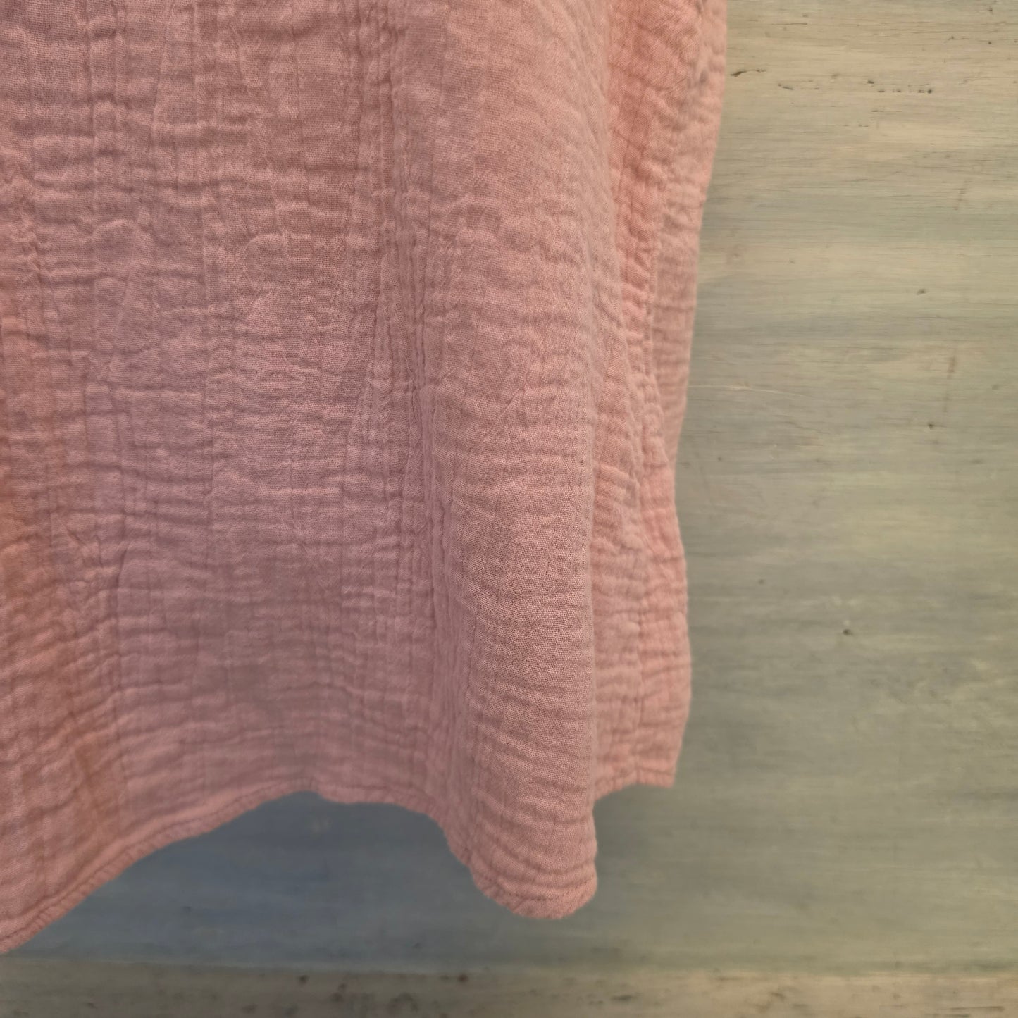 Dokotoo 100% Cotton Blush Pink Muslin Ruffle Cap Sleeve Vneck Blouse Size Small Good Condition