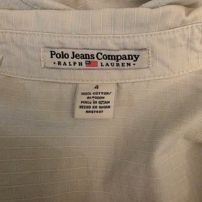 Ralph Lauren Polo Jeans Company 100% Cotton Khaki Shirt Dress w/ Belt Size 4 Good Condition