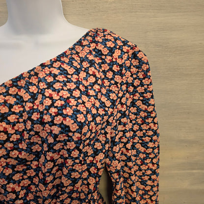Pretty Garden Multicolor Ditsy Floral Print One Shoulder Mini Dress Size Medium Good Condition