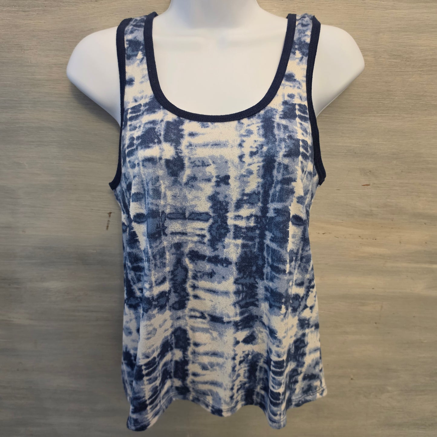 Lucky Brand Blue/White Knit Tie Dye Tank Top & Shorts Pajama Lounge Set Size Small Good Condition