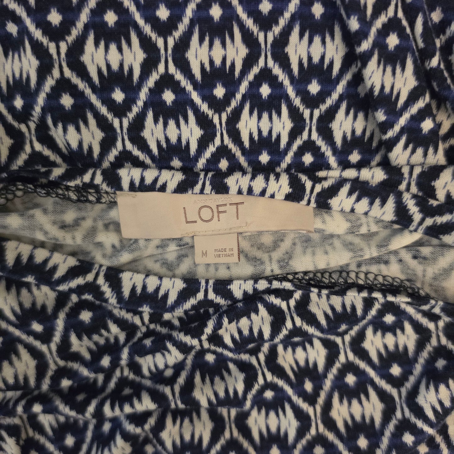 Loft Abstract Geometric Print Scoop Neck Sleeveless Hi/Low Mini Dress Size Medium Good Condition