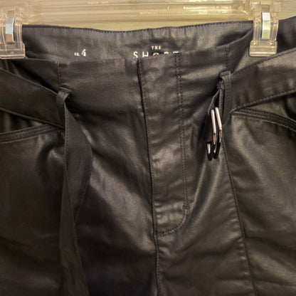 White House Black Market Black Faux Leather High Waist Shorts Size 4 Good Condition