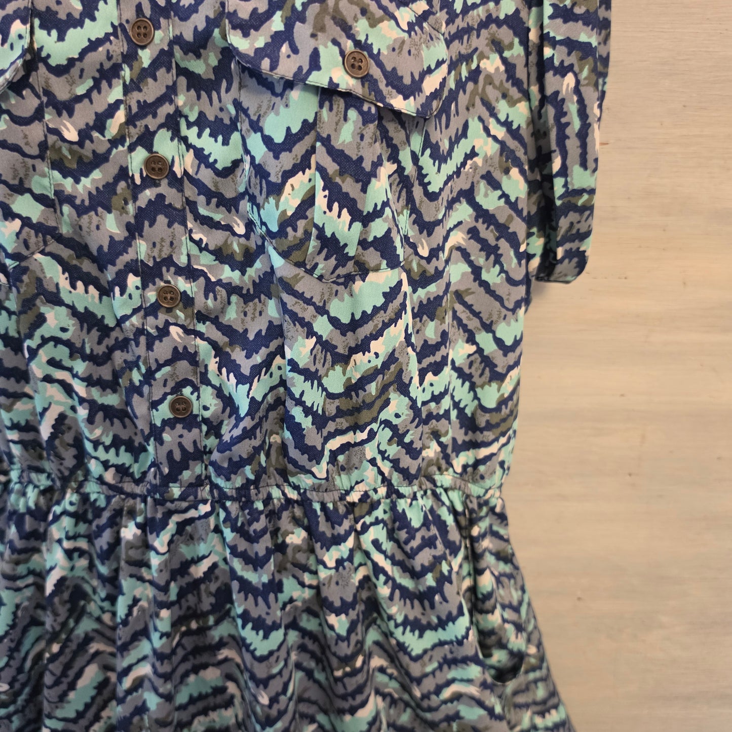 Speed Control Multicolor Abstract Zig Zag Chevron Print Knee Length Dress Size 2X Good Condition