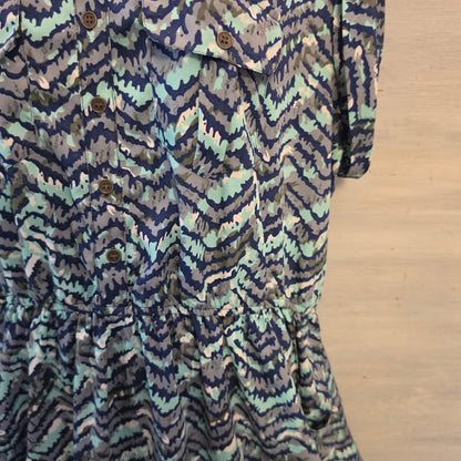 Speed Control Multicolor Abstract Zig Zag Chevron Print Knee Length Dress Size 2X Good Condition