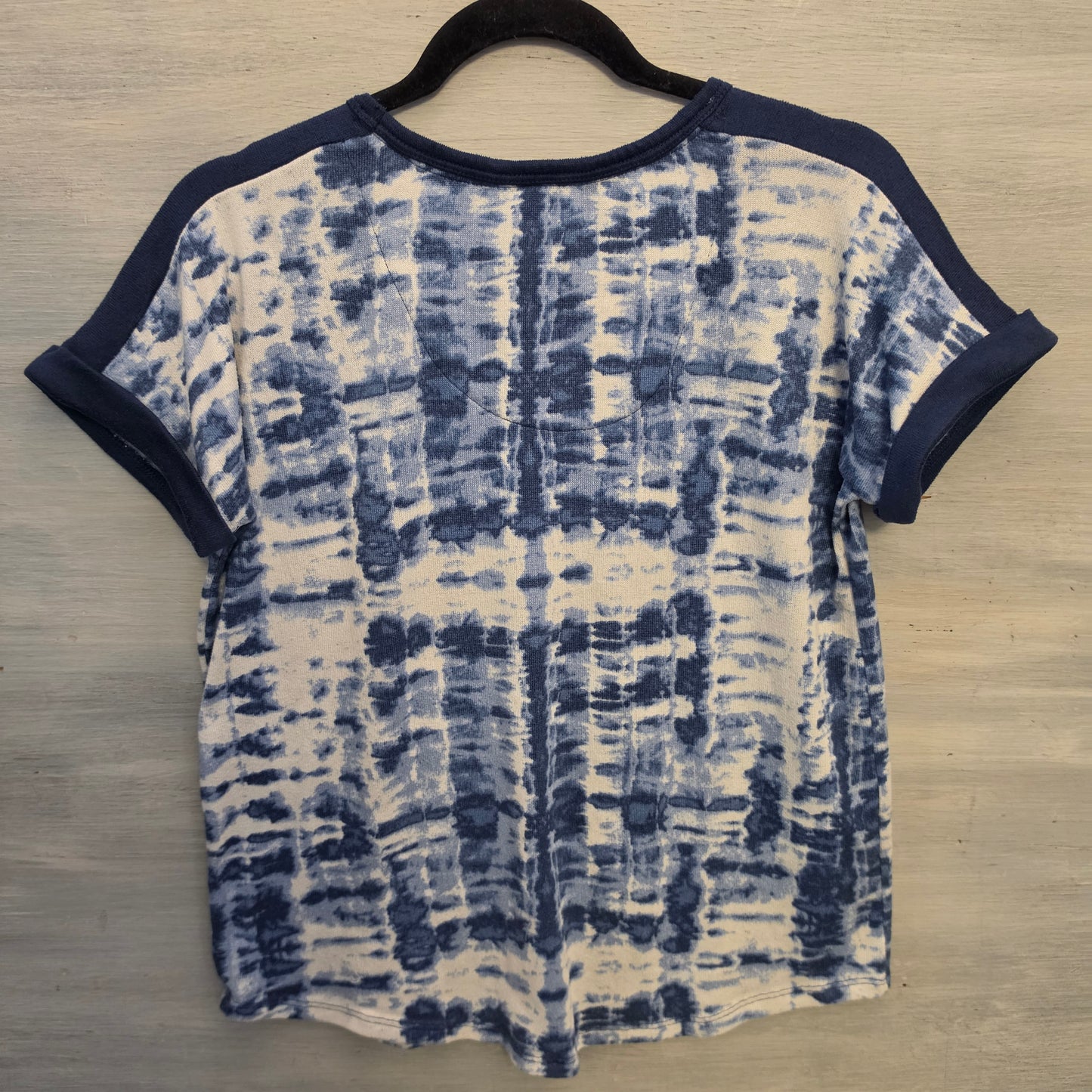 Lucky Brand Knit Blue White Tie Dye Shirt & Pants Pajama Lounge Set Size Small Good Condition