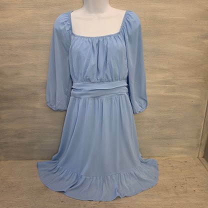 Dokotoo Baby Blue Romantic Open Tie Back Aline Mini Dress Size Large Good Condition