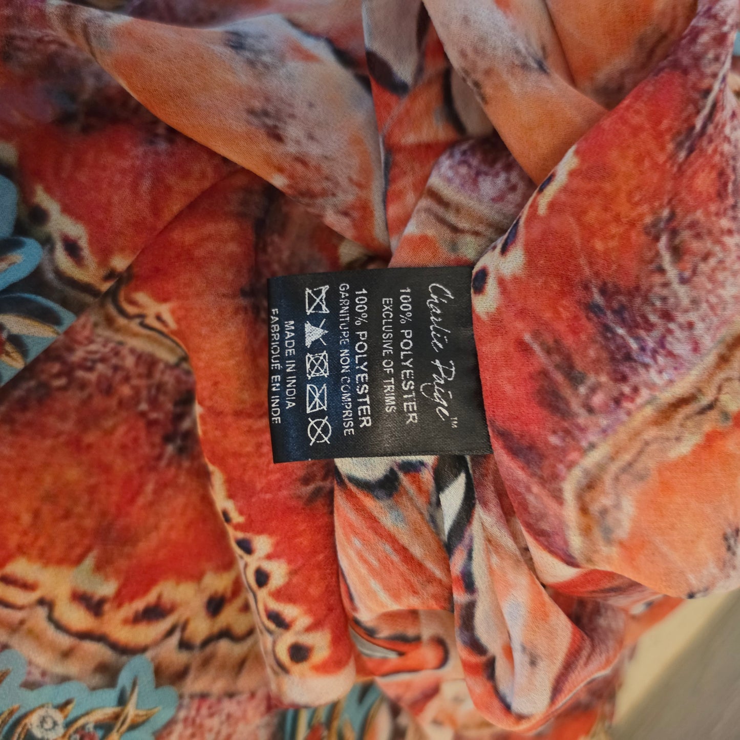 Charlie Paige Flowy Colorful Boho Print Beach/Pool Kaftan Coverup One Size Good Condition
