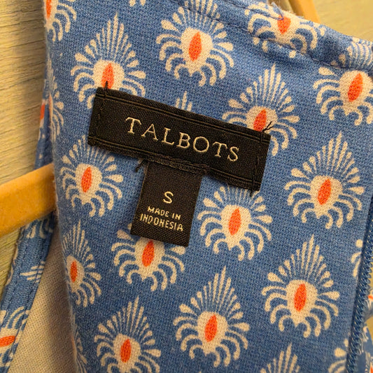 Talbots Floral Medallion Print Vneck Sleeveless Knee Length Dress Size Small Good Condition