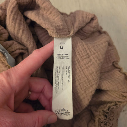 Royalty For Me 100% Cotton Brown Muslin Floral Print Shorts Size Medium Good Condition