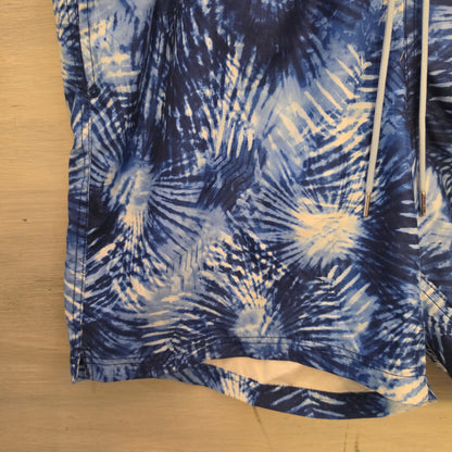 Land's End Men's Blue Tie Dye Print Swim Trunks Size XXL(44-46) Good Condition