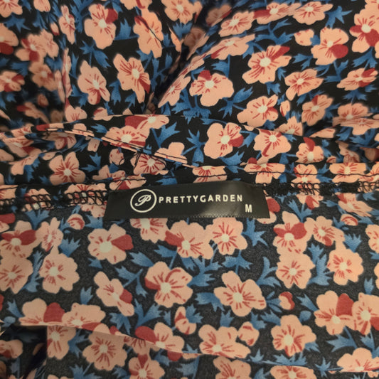 Pretty Garden Multicolor Ditsy Floral Print One Shoulder Mini Dress Size Medium Good Condition