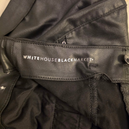 White House Black Market Black Faux Leather High Waist Shorts Size 4 Good Condition