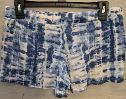 Lucky Brand Blue/White Knit Tie Dye Tank Top & Shorts Pajama Lounge Set Size Small Good Condition