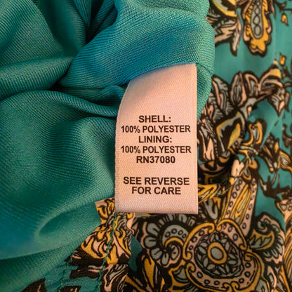 Est. 1946 Teal Blue Boho Paisley Print Wide Leg Palazzo Pants Size 22/24W Good Condition