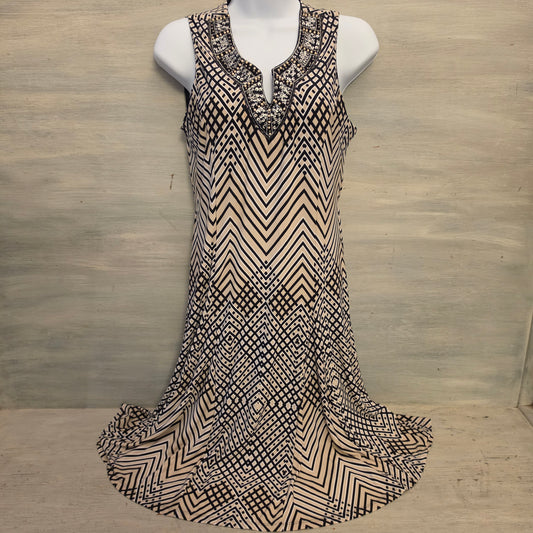 JM Collection Geometric Print Sleeveless Knee Length Dress Size Petite Medium Good Condition