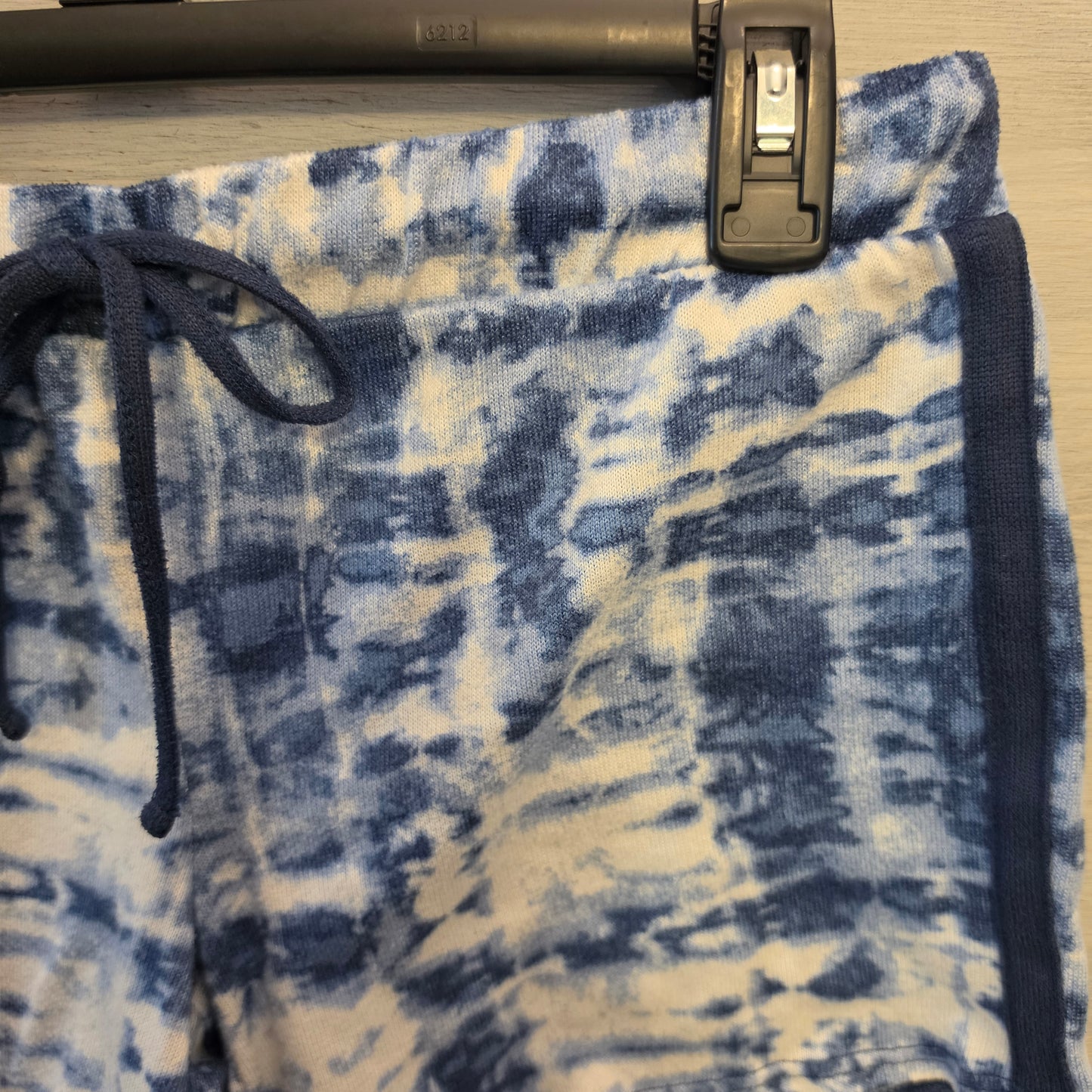 Lucky Brand Blue/White Knit Tie Dye Tank Top & Shorts Pajama Lounge Set Size Small Good Condition