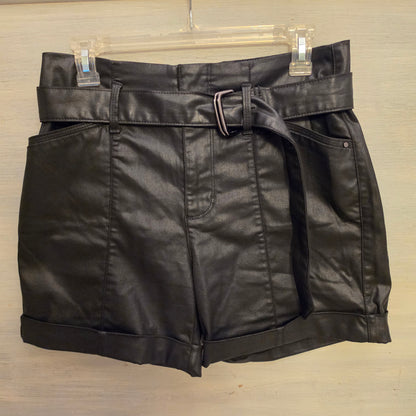 White House Black Market Black Faux Leather High Waist Shorts Size 4 Good Condition