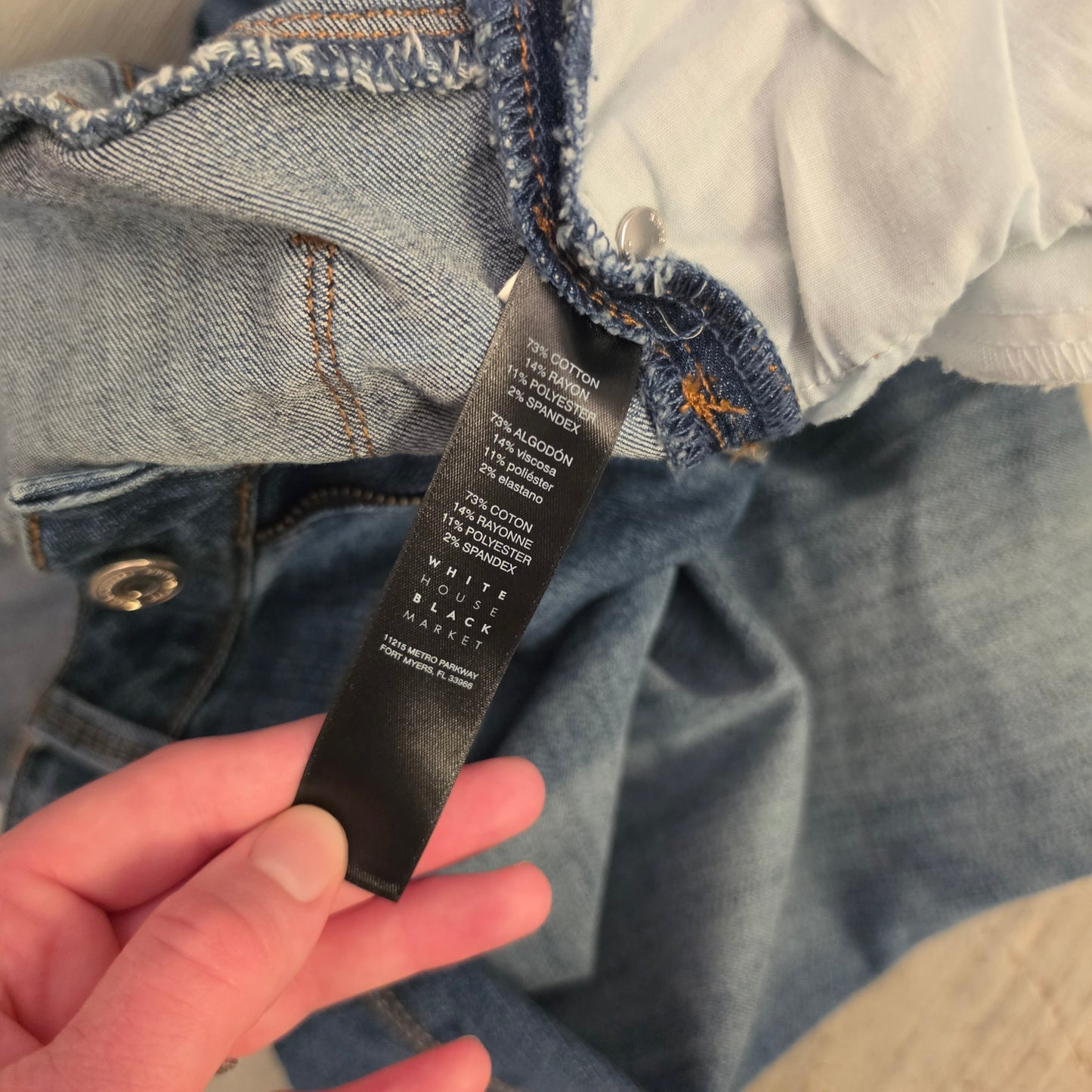 White House Black Market 73% Cotton "The Skimmer" Denim Skinny Jeans Size 10 Good Condition