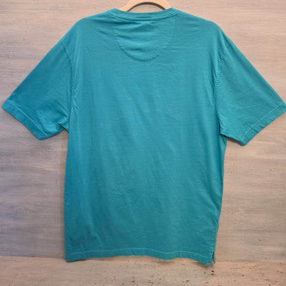 Greg Norman 100% Cotton Teal Crew Neck Tshirt Size Large Good Condition