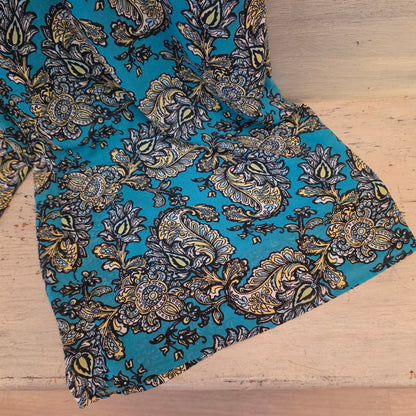 Est. 1946 Teal Blue Boho Paisley Print Wide Leg Palazzo Pants Size 22/24W Good Condition
