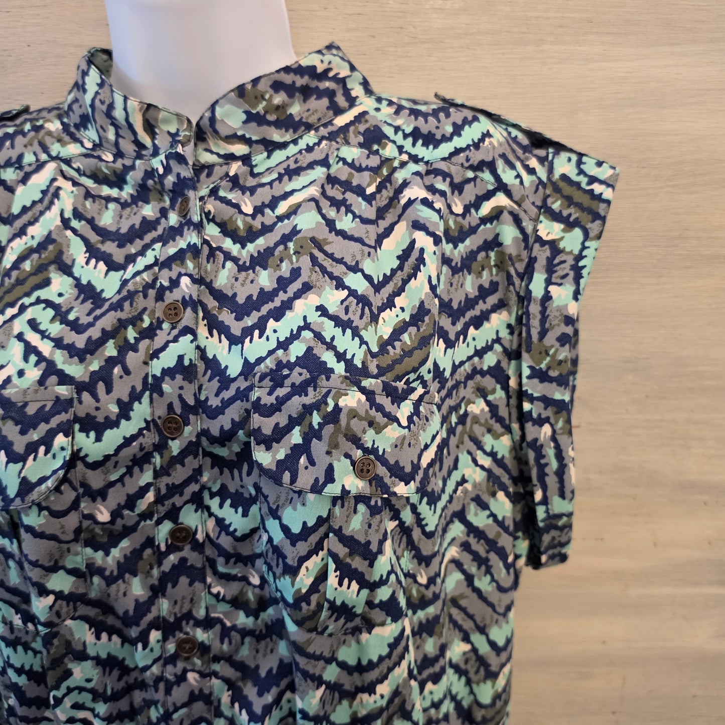 Speed Control Multicolor Abstract Zig Zag Chevron Print Knee Length Dress Size 2X Good Condition