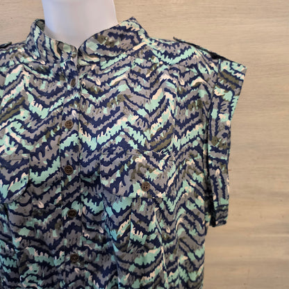 Speed Control Multicolor Abstract Zig Zag Chevron Print Knee Length Dress Size 2X Good Condition