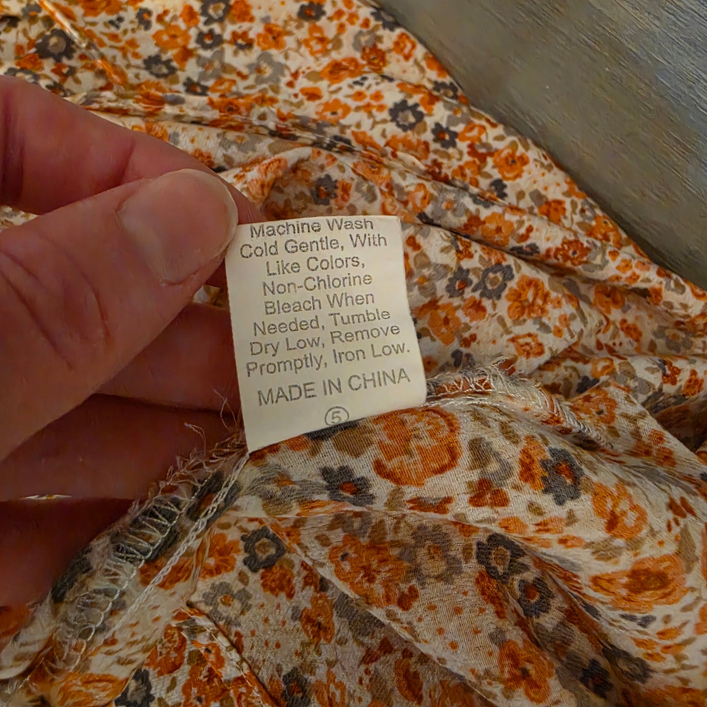 Shein Curve Peach Floral Print Vneck Tie Front Babydoll Blouse Size 1X Good Condition