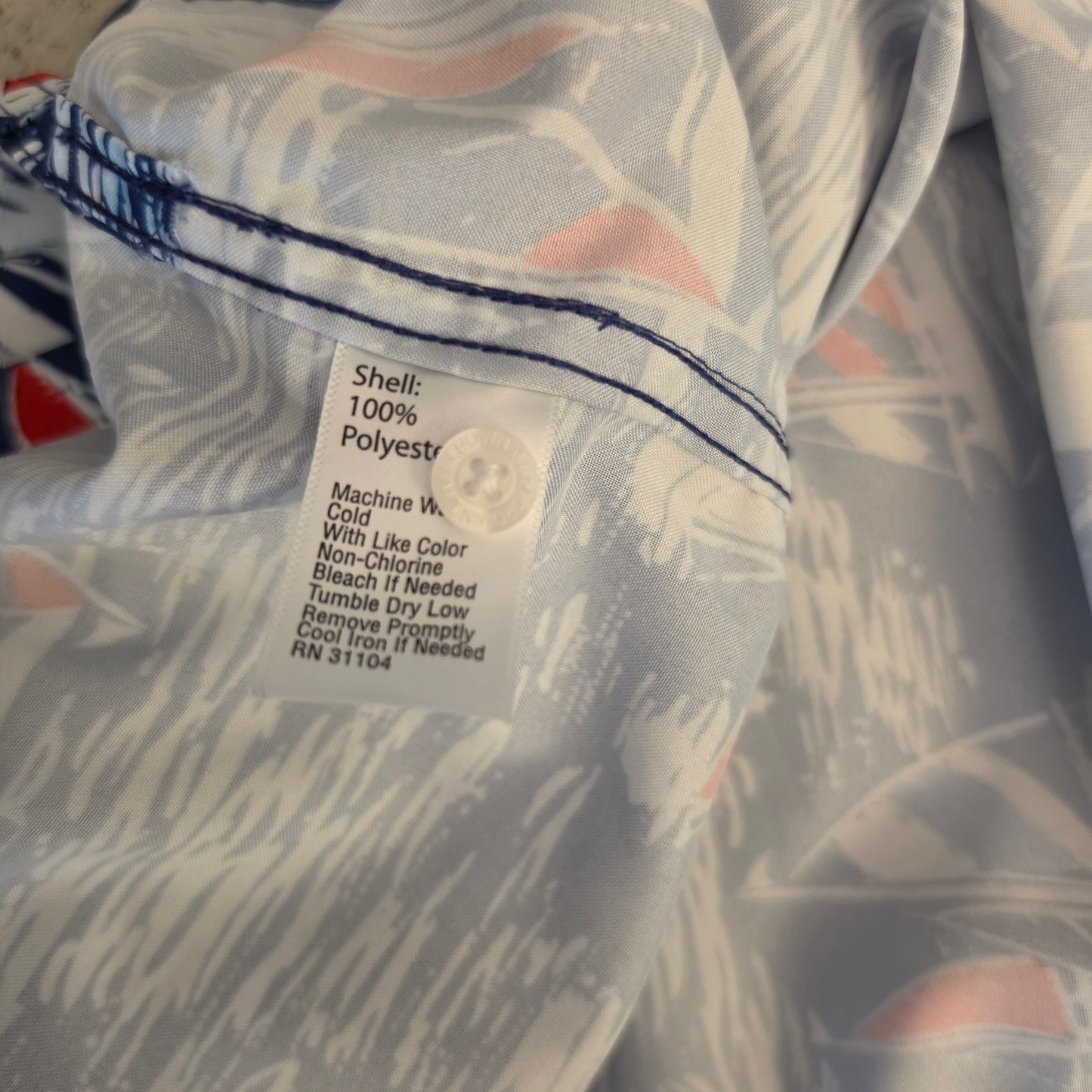Crown & Ivy Classic Fit Sailboat Print Short Sleeve Button Down Shirt Size XXL Good Condition