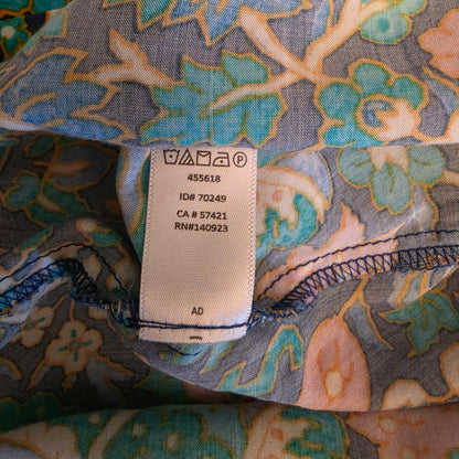 Loft Colorful Floral & Medallion Print High Low Hem Tunic Blouse Size Medium Good Condition
