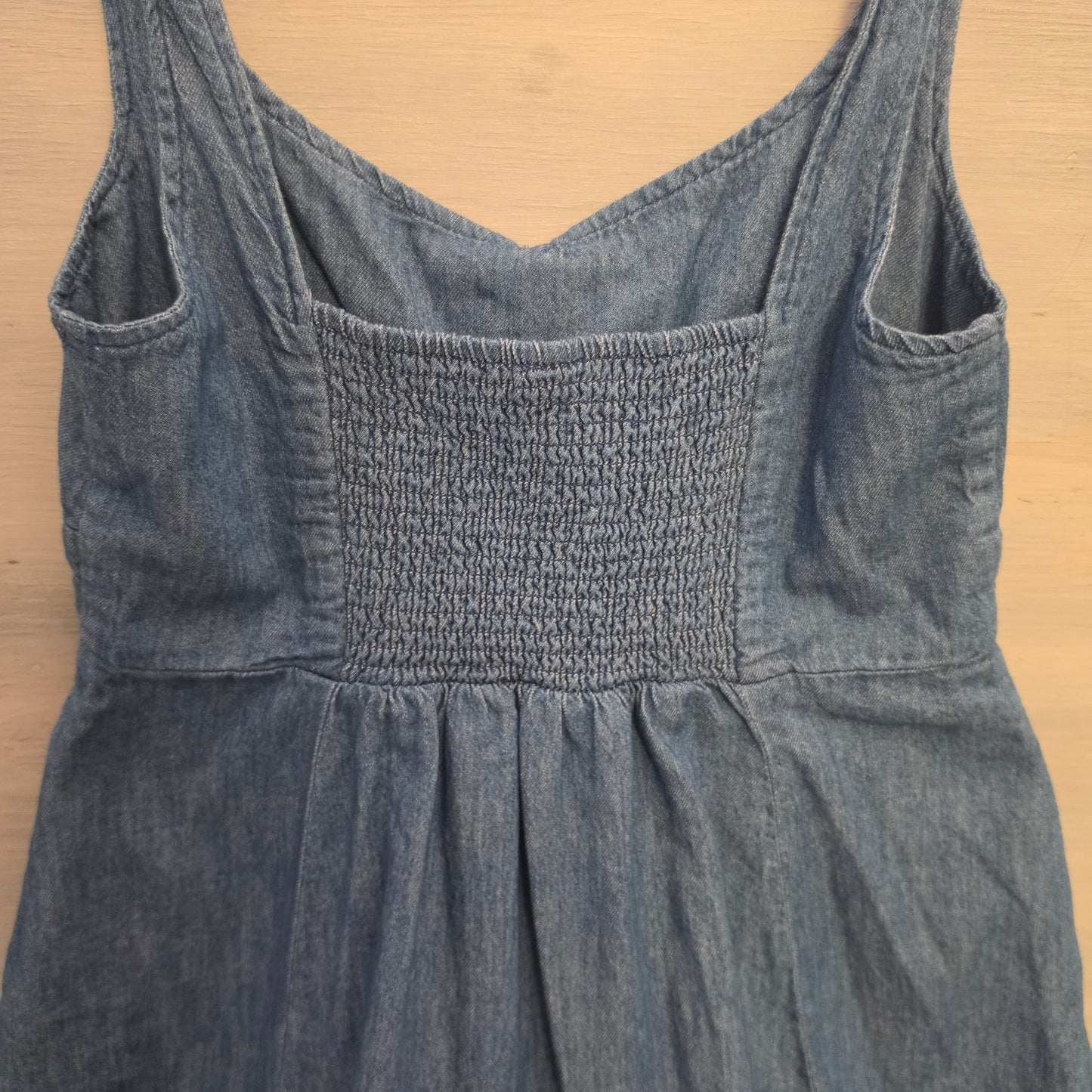 Old Navy 100% Cotton Denim Sleeveless Fit & Flare Mini Dress Size Medium Good Condition
