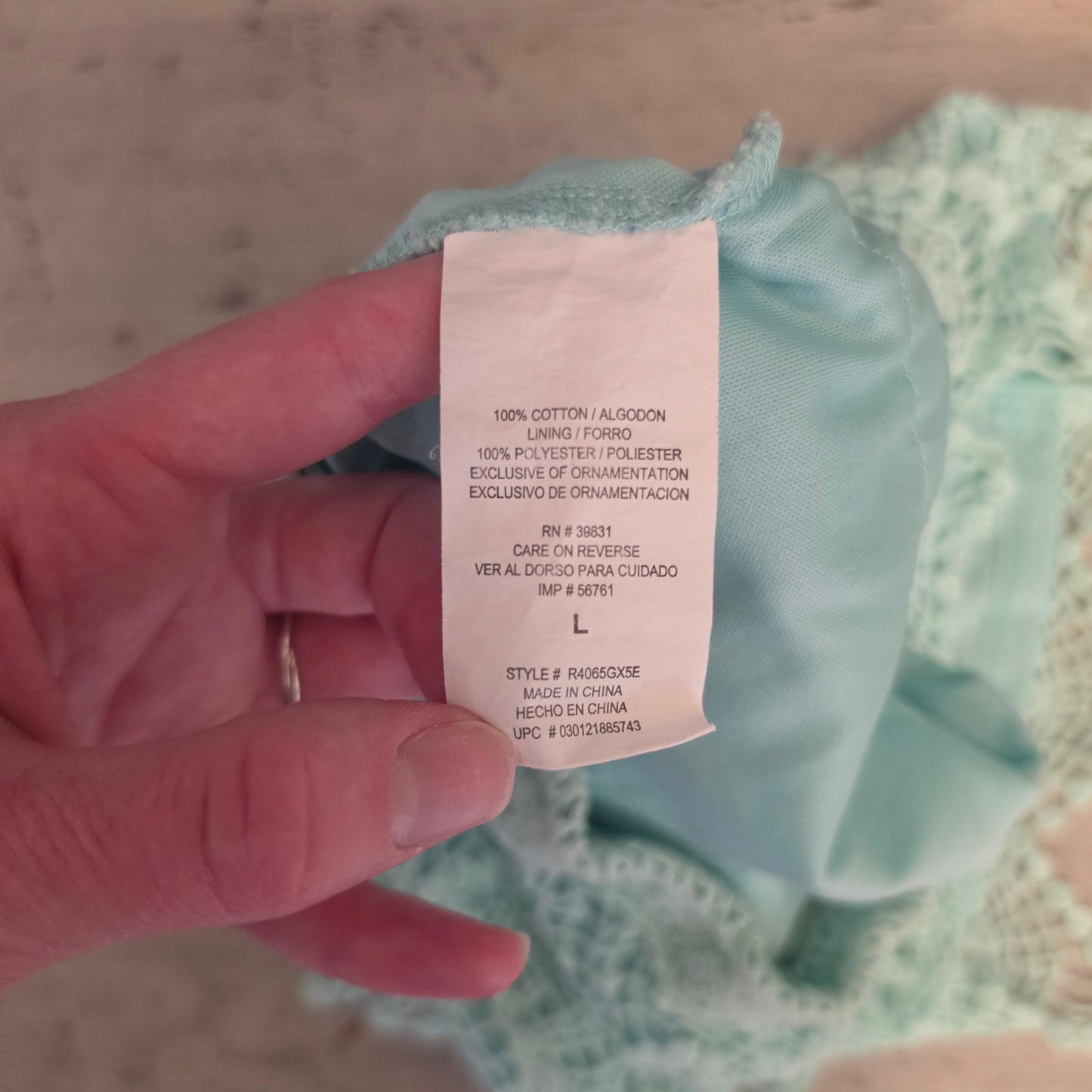 Rewind 100% Cotton Outer Mint Green Boho Crochet Lace Lined Mini Shorts Size Large Good Condition