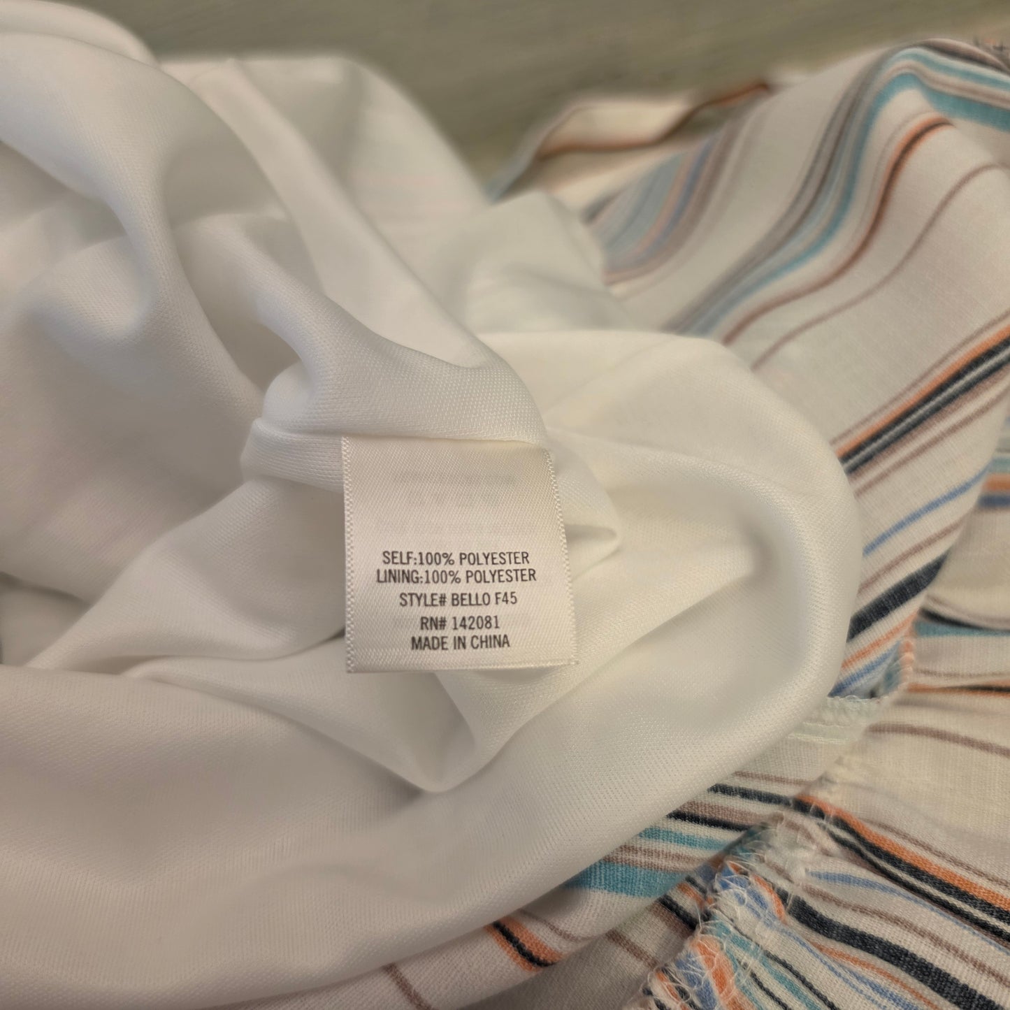 Harper Heritage Multicolor Stripe Faux Wrap Ruffle Hem Mini Dress Size Small Good Condition