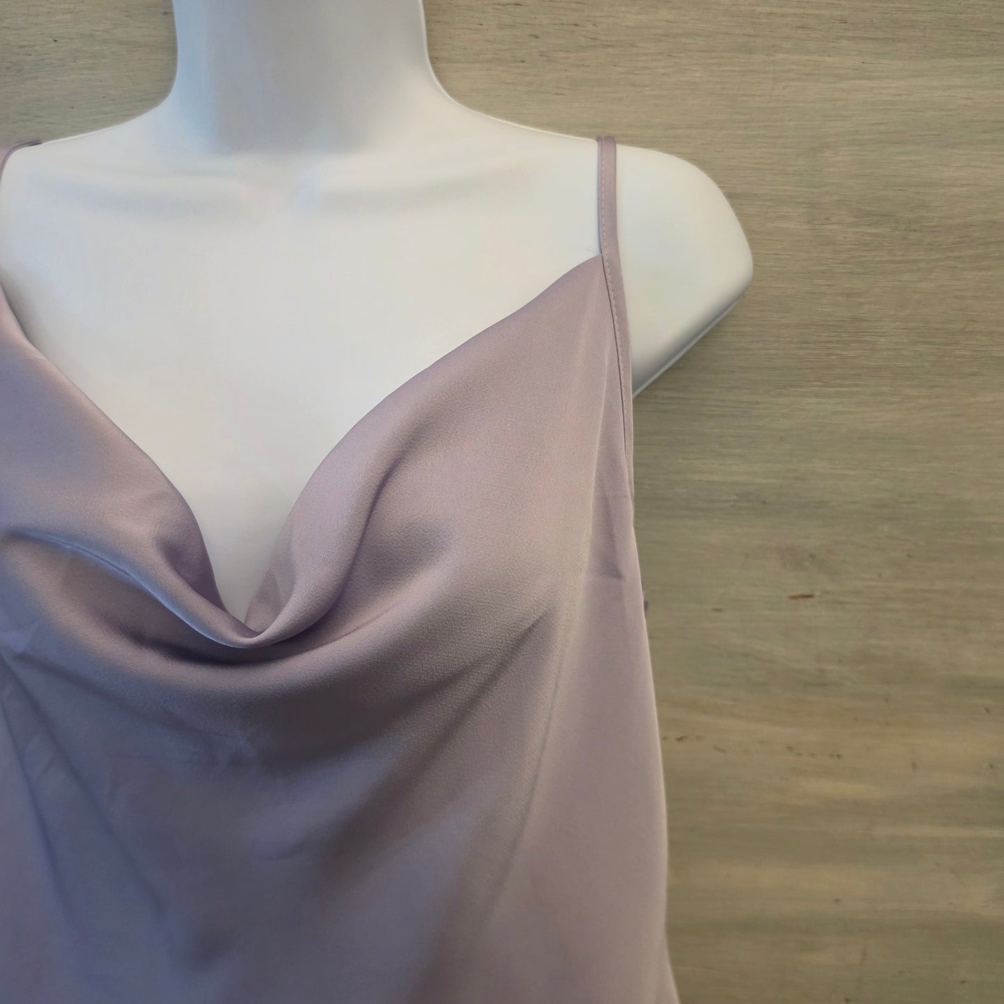 Shein Lavender Satiny Cowl Neck Spaghetti Strap Camisole Tank Blouse Size Large New with Tags