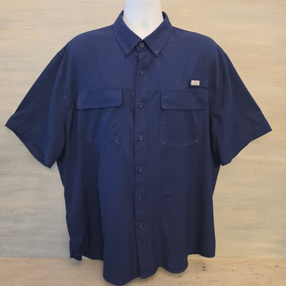 Ocean+Coast Navy Blue Ocean Advantage Lightweight Button Down Shirt Size 2XL Good Condition