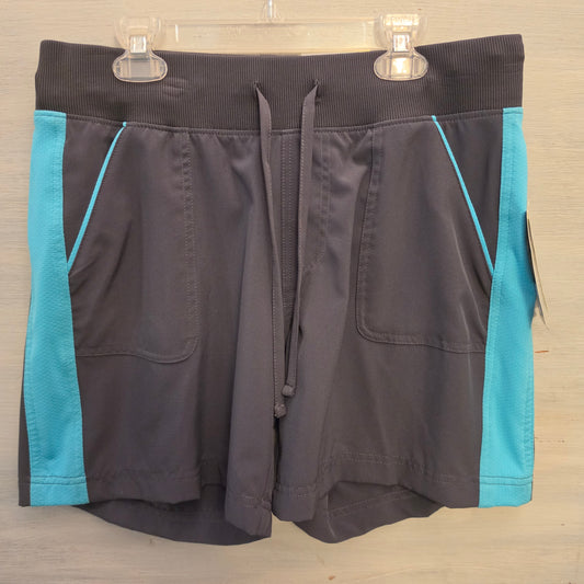 Tek Gear Gray Teal Stripe Moisture Wicking Athletic Activewear Shorts Size Small New with Tags