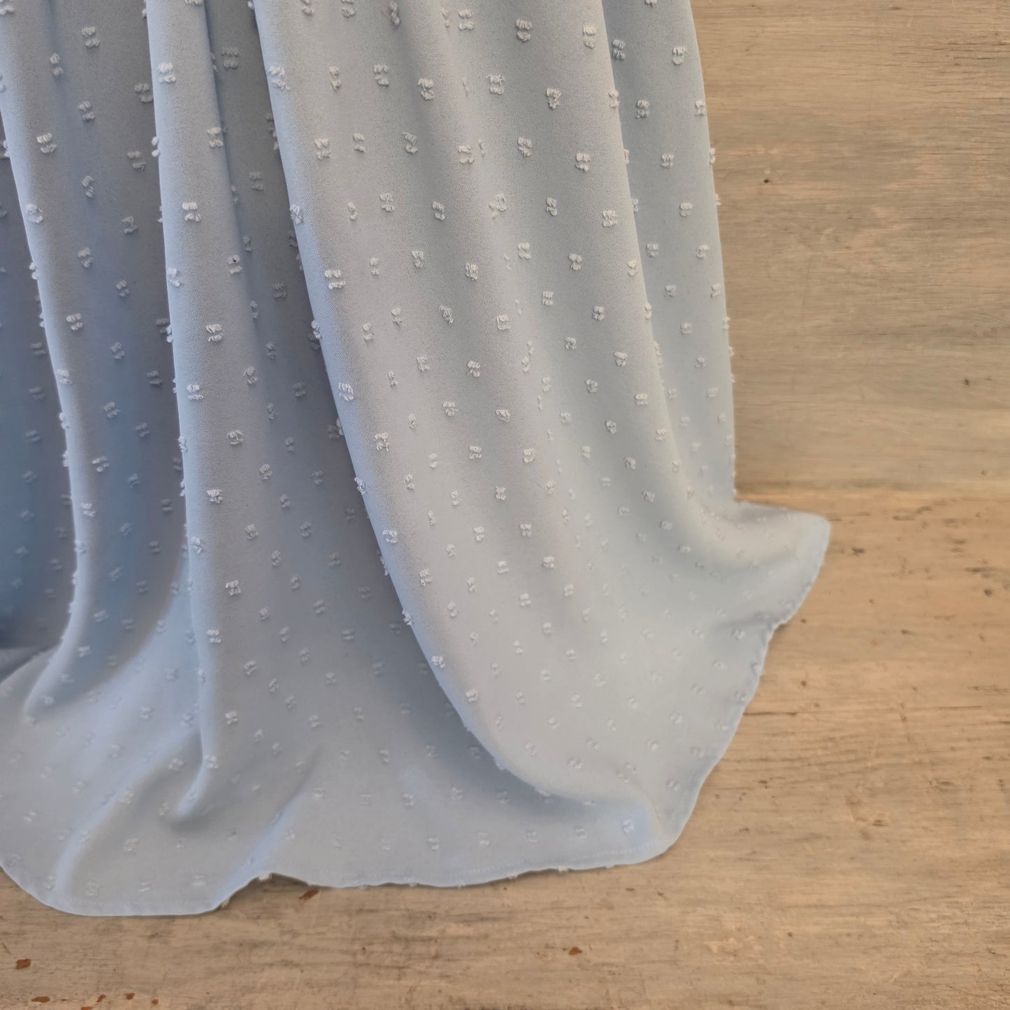 Pinup Fashion Pale Blue Swiss Dot Above Knee Baby Doll Dress Size Large Good Condition