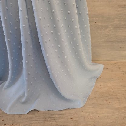 Pinup Fashion Pale Blue Swiss Dot Above Knee Baby Doll Dress Size Large Good Condition