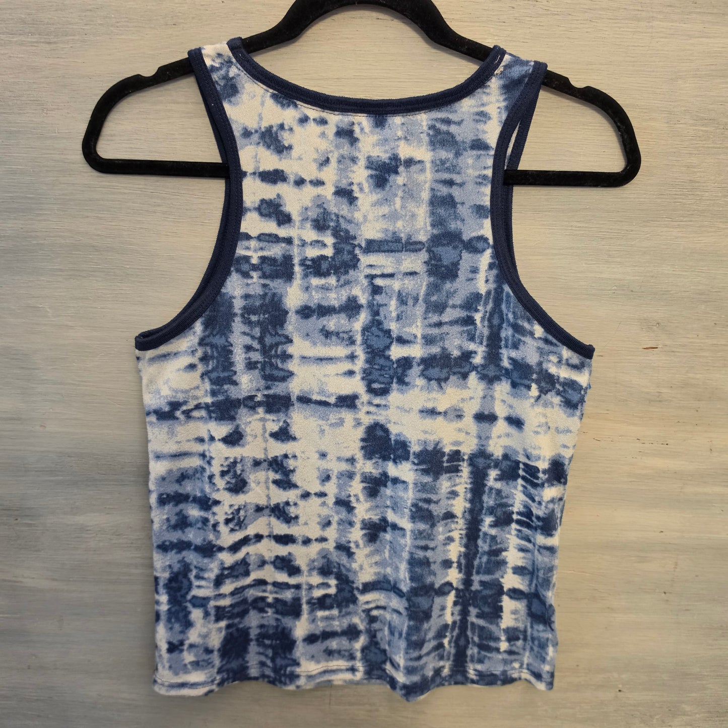 Lucky Brand Blue/White Knit Tie Dye Tank Top & Shorts Pajama Lounge Set Size Small Good Condition