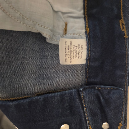 Nine West Dark Wash High Waist Button Down Denim Shorts Size 14 Good Condition