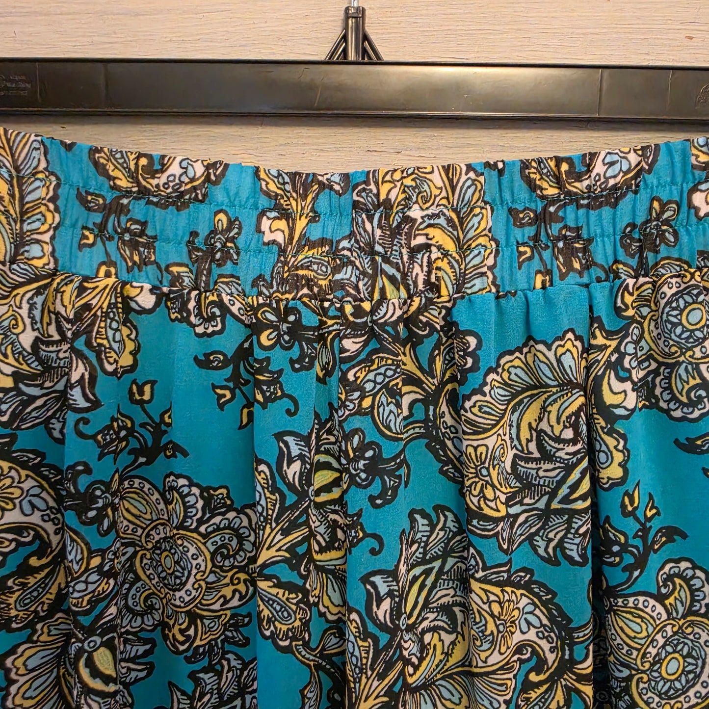 Est. 1946 Teal Blue Boho Paisley Print Wide Leg Palazzo Pants Size 22/24W Good Condition