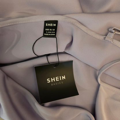 Shein Lavender Satiny Cowl Neck Spaghetti Strap Camisole Tank Blouse Size Large New with Tags