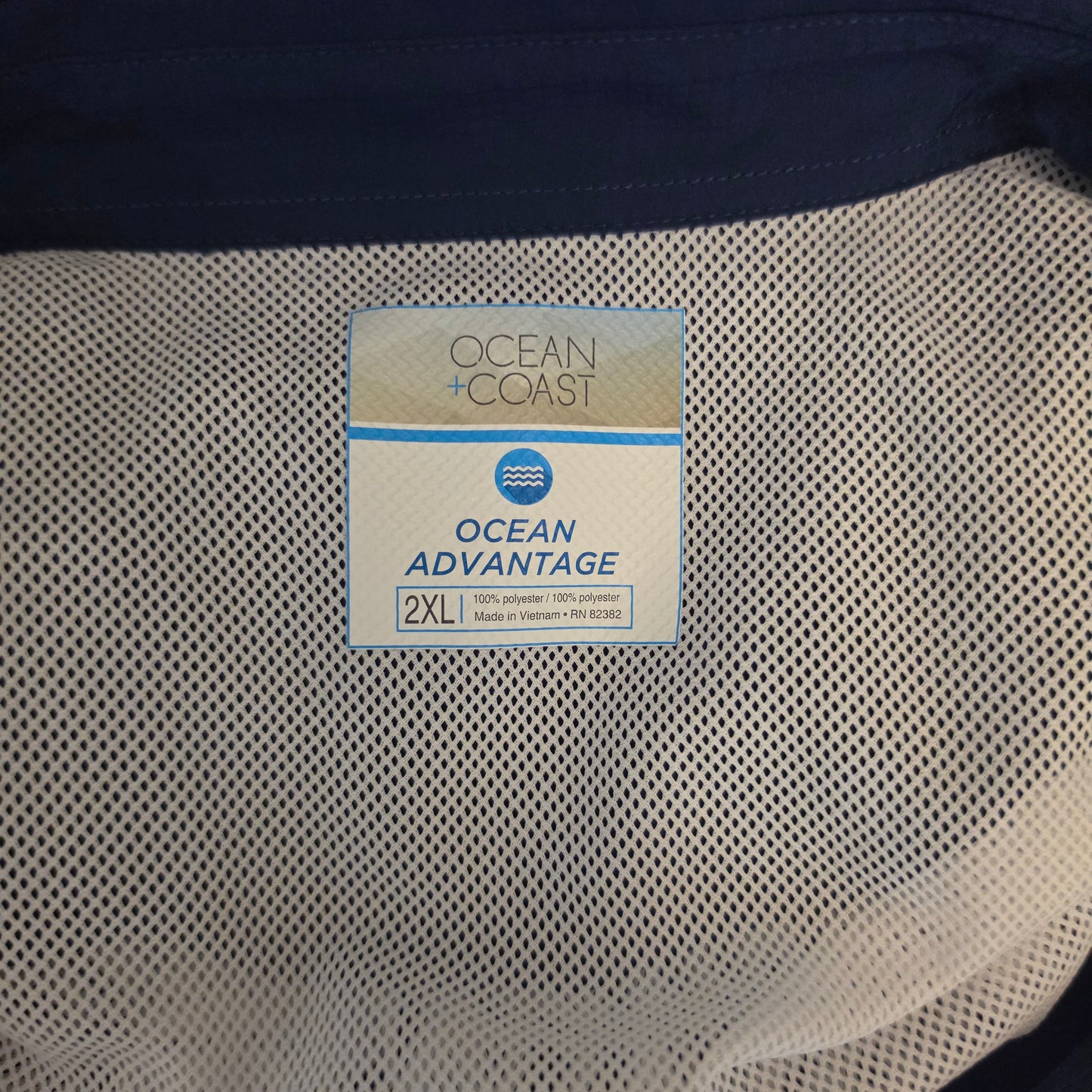 Ocean+Coast Navy Blue Ocean Advantage Lightweight Button Down Shirt Size 2XL Good Condition
