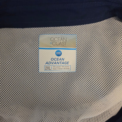 Ocean+Coast Navy Blue Ocean Advantage Lightweight Button Down Shirt Size 2XL Good Condition