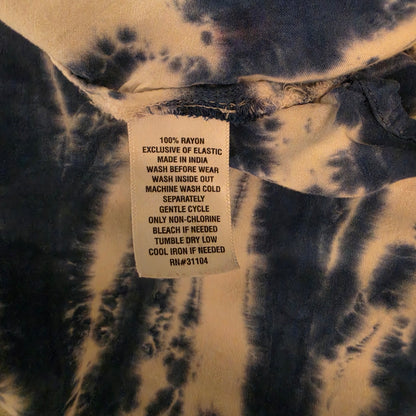 Crown & Ivy Multicolor Tie Dye Split Collar Vneck Tunic Blouse Size 1X Good Conditon