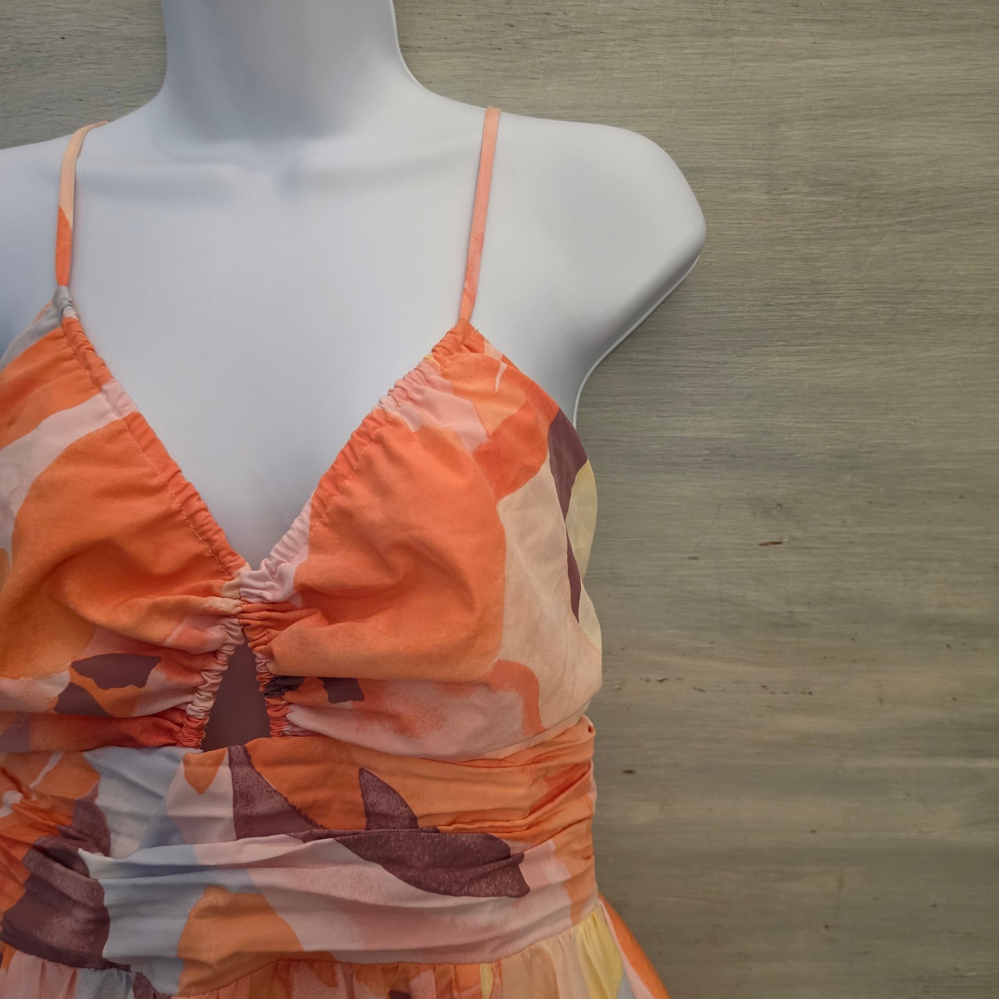 H&M Vibrant Abstract Watercolor Sleeveless Full Length Maxi Dress Size Medium Good Condition