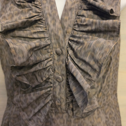Marc New York Muted Leopard Print Sleeveless Knee Length Dress Size 6 Good Condition