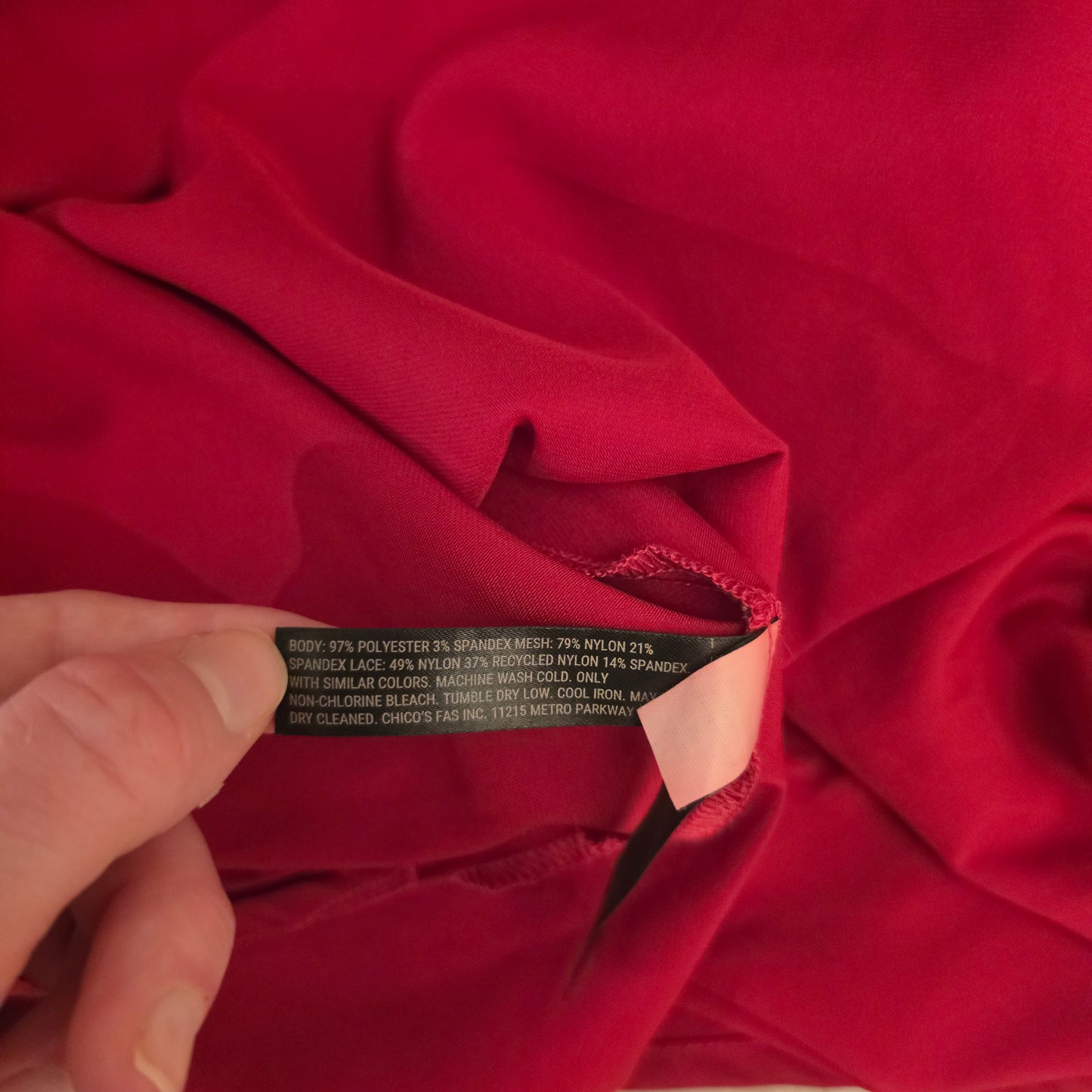 Soma Crimson Red Satiny Sheer Lace Bodice Aline Chemise Slip Nightgown Size Large Good Condition